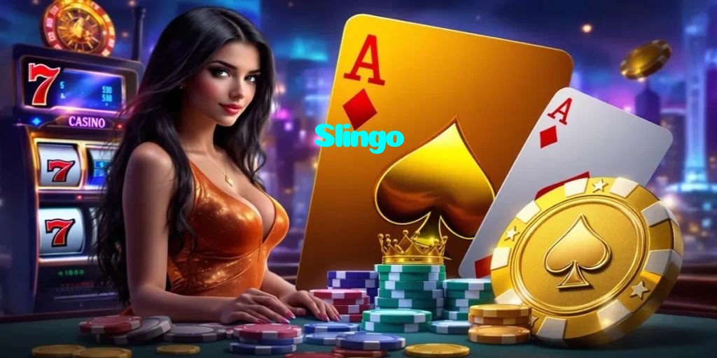 Slingo casino presented on mobile device in Pakistan with slots and live games